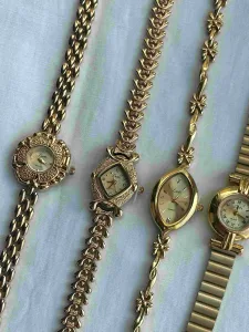 Kadınlar için gold vintage çelik saat – paslanmaz çelik, retro şık tasarım, dayanıklı ve su geçirmez kadın kol saati.